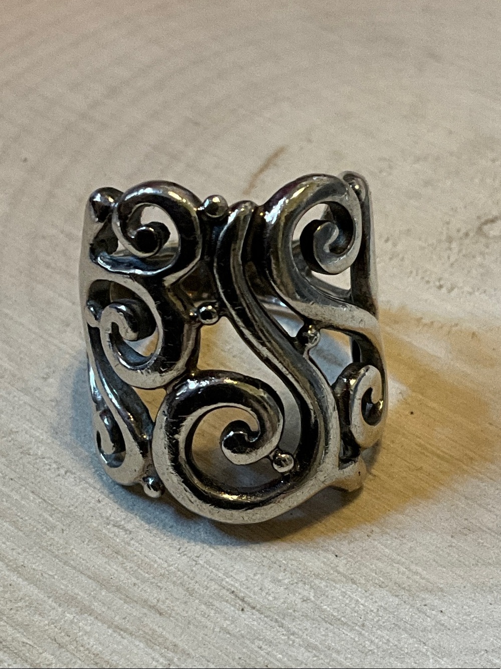 Ornate Swirl Sterling Silver Statement Ring